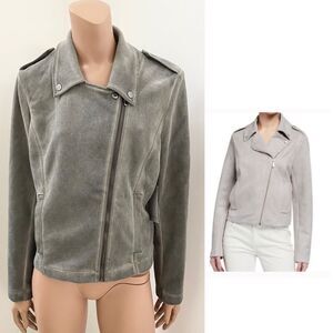 NEW Bagatelle Collection faux suede moto jacket L